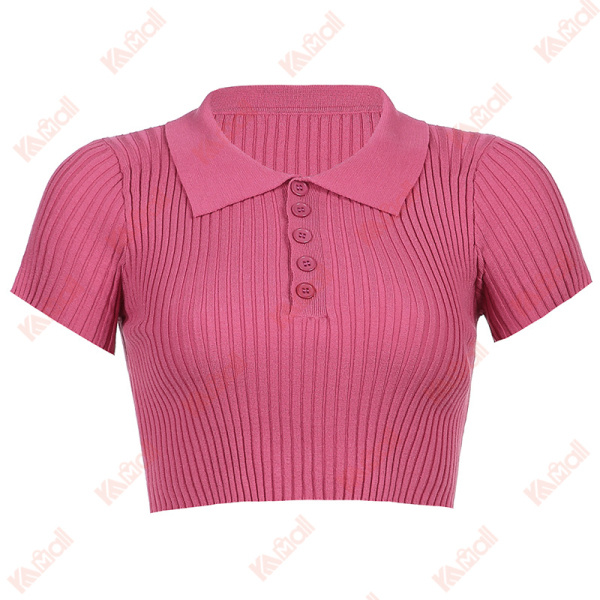 pink short sleeve polo shirt
